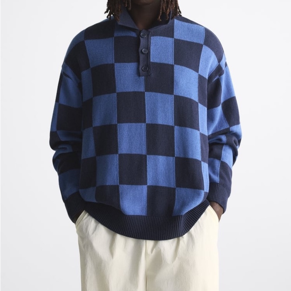 ZARA CHECK KNIT‎ POLO SHIRT